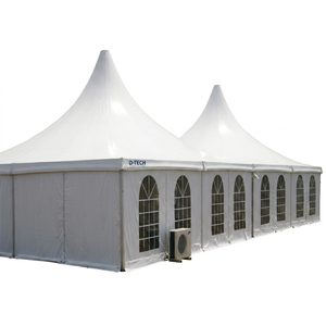 Carpa de Aluminio para Bodas, Tipo Pagoda, para Playa, con Cubierta Impermeable de PVC, Laterales de Tela de PVC, Estructura Doble de 5m, para Exposiciones y Fiestas - Product Image 1