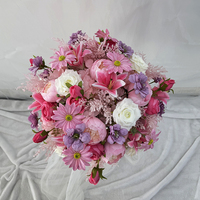 Fleur artificielle longue de haute qualité JFD, rose violette, faite à la main, pour hôtels, mariages, banquets, décorations de Noël