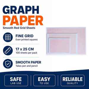 Papel Cuadriculado para Gráficos, Papel de Cálculo de Coordenadas, Papel de Dibujo para Estudiantes, Papel Cuadriculado Rojo para Arquitectura y Laboratorio - Product Image 1