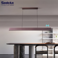 Suspension LED moderne en aluminium avec capteur et télécommande, technologie COB anti-éblouissement, pour salle à manger, bureau, hall, salon de thé, luminaire linéaire suspendu