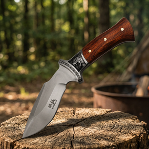Cuchillo Táctico de Caza de Hoja Fija OEM ZA DAMASCUS MAKERS D2 de Acero Inoxidable con Mango de Madera de Palisandro, Duradero para Bricolaje y Actividades al Aire Libre, 3 Años de Garantía - Product Image 3