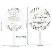 Kipas Tangan Upacara Pernikahan Hijau Sage Eucalyptus, Souvenir Bridal Shower, Kipas Plastik Ucapan Terima Kasih untuk Tamu (Banyak)