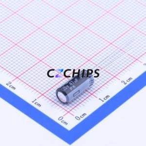 Condensateur électrolytique en aluminium à montage traversant 35PK47MEFC5*11, D5xL11mm 47uF 20% 35V 135mA-120Hz - Product Image 2