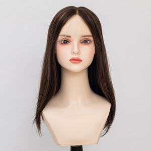 Perruque frontale en dentelle HD marron balayage avec mèches <span class=keywords><strong>caramel</strong></span>, cheveux indiens vierges, lisses et soyeux, longueur moyenne, sans colle, pour usage quotidien - Product Image 2