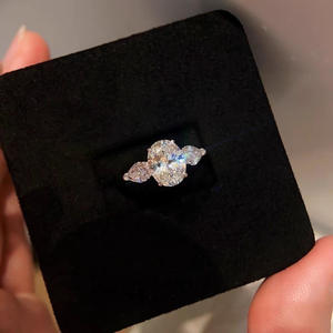 مجوهرات مخصصة من الفضة الإسترلينية أحجار مخصصة 1 2 3 4 قيراط خاتم خطوبة للنساء - Product Image 4