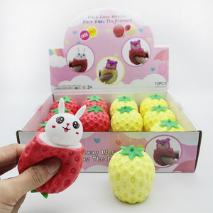 Strawberry <b>Squishy</b> Toys Squeeze Cheese Stress Bear Fidgets Sensory <b>Squishy</b> Miniatures Novelty <b>Squishy</b> Strawberry Toy - Product Image 4