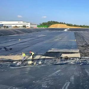 Géomembranes en plastique HDPE industrielles modernes de 40 pieds x 40 pieds, imperméables, noires, pour bassin de crevettes, revêtement de barrage minier, ferme piscicole - Product Image 6