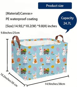 <b>Blue</b> Baby Gift <b>Storage</b> Basket Collapsible Nursery Hamper Organizer Bin Waterproof Toy <b>Box</b> for Organizing - Product Image 4