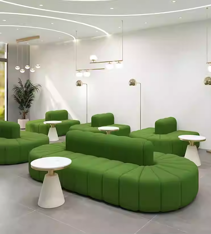 Luxury Velvet S Shape Lounge Sofa - Two-Sided Oval Design for Home