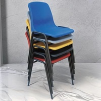 Chaises modernes et confortables de bureau à domicile pour salle de formation et de conférence pliante en plastique empilable et coloré avec table d'écriture