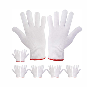 Best Quality 10 Gauge Bleached White Cotton <b>Gloves</b> Hard-Wearing Anti-Slip and Breathable Safety String <b>Knitted</b> <b>Gloves</b> - Product Image 1