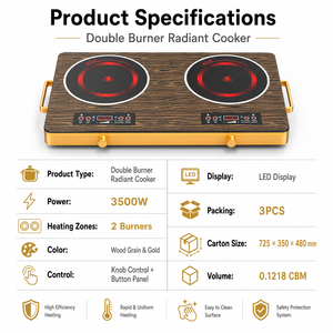 Table <span class=keywords><strong>de</strong></span> <span class=keywords><strong>cuisson</strong></span> <span class=keywords><strong>vitrocéramique</strong></span> encastrable 2 brûleurs avec contrôle <span class=keywords><strong>de</strong></span> température, <span class=keywords><strong>protection</strong></span> anti-débordement et nettoyage facile KI03011 - Product Image 4
