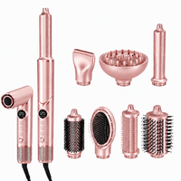 Kit Penata Rambut Plasma Ionik Model 8 1 Terbaru 1400W Pengering Kuat Sikat Aliran Udara Coanda Paduan Aluminium 3-Kecepatan Kustom