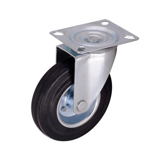 Roulettes industrielles noires résistantes à l'usure de 8 pouces avec noyau en fer, roues en caoutchouc massif 200 * 50 - Product Image 3
