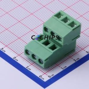 DB128B-5.08-2*3P-GN-S Screw Terminal Block Through hole Component (THT),P=5.08mm Connector 2x3P 5.08mm Green Through Hole - Product Image 1