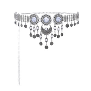 Vintage Style Coin Tassel Alloy <strong>Waist</strong> <strong>Chain</strong> Bohemian Antique Silver Body <strong>Chain</strong> Seaside Holiday Style Dress <strong>Belt</strong> - Product Image 1