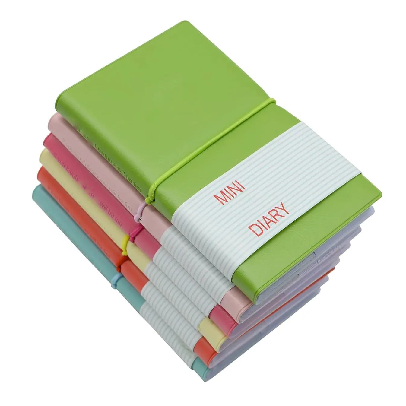 Vente en gros de bloc-notes de planification durable Mini agenda Cahier de poche en cuir Pu Bloc-notes de couleur avec serrure