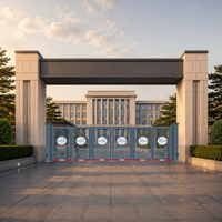 Puerta Plegable Eléctrica de Aluminio Moderna, Personalizable, Multiusos, para Jardín, Villa, Hotel, Apartamento, Exterior