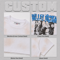 T-shirt pour homme 100% coton, motif imprimé effet délavé, coupe ample, vintage, poids lourd, blanc