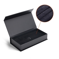 Boîte d'accessoires en papier noir personnalisée de qualité supérieure pour bougie coulissante, coupe-mèche rigide, ciseaux à cheveux, emballage de lamination brillante, cadeau