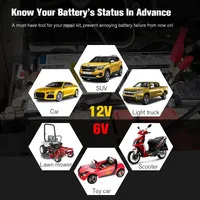 KONNWEI KW650 Probador de Baterías de Coche 6V 12V, Analizador Automático para Coche y Moto, Herramienta de Prueba de Arranque y Carga de 100 a 2000 CCA