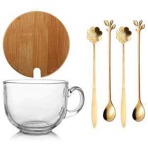 Rõ ràng cà phê sữa Mug chì-miễn phí tùy chỉnh 450ml ăn sáng cốc thủy tinh với xử lý - Product Image 6