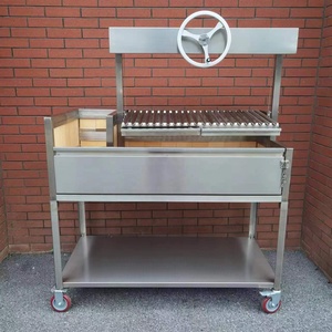 <span class=keywords><strong>Parrilla</strong></span> Argentina de 53" a Leña y Carbón de Acero Inoxidable Estilo Asado / Gaucho / Santa María con Canasta de Brasero - Product Image 3