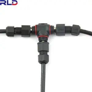 IP68 3-Wege-Elektrokabel T Wasserdichter Stecker 2-poliger 3-poliger 4P-Anschlussadapter 12-mm-Kabelanschlüsse Schraube LED-Licht