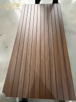 Panneaux muraux acoustiques insonorisants en PVC et feutre PET, composite rainuré en V, AoRong V-Grooved Fluted Composite Akupanel, pour la décoration de la pièce