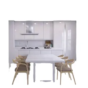 Gabinetes de cocina de melamina, Mini Isla de cocina doméstica completa de elevación