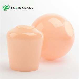 Abat-jour en verre blanc opale rose de forme et de taille personnalisées pour éclairage suspendu intérieur - Product Image 2