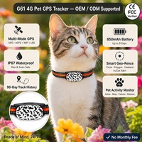 Rastreador GPS Beidou 4G G61 para Mascotas, Mini, IP67 Impermeable, Monitoreo en Tiempo Real por Aplicación, Actividad de la Mascota, Geo-cerca, Reproducción, Sin Suscripción