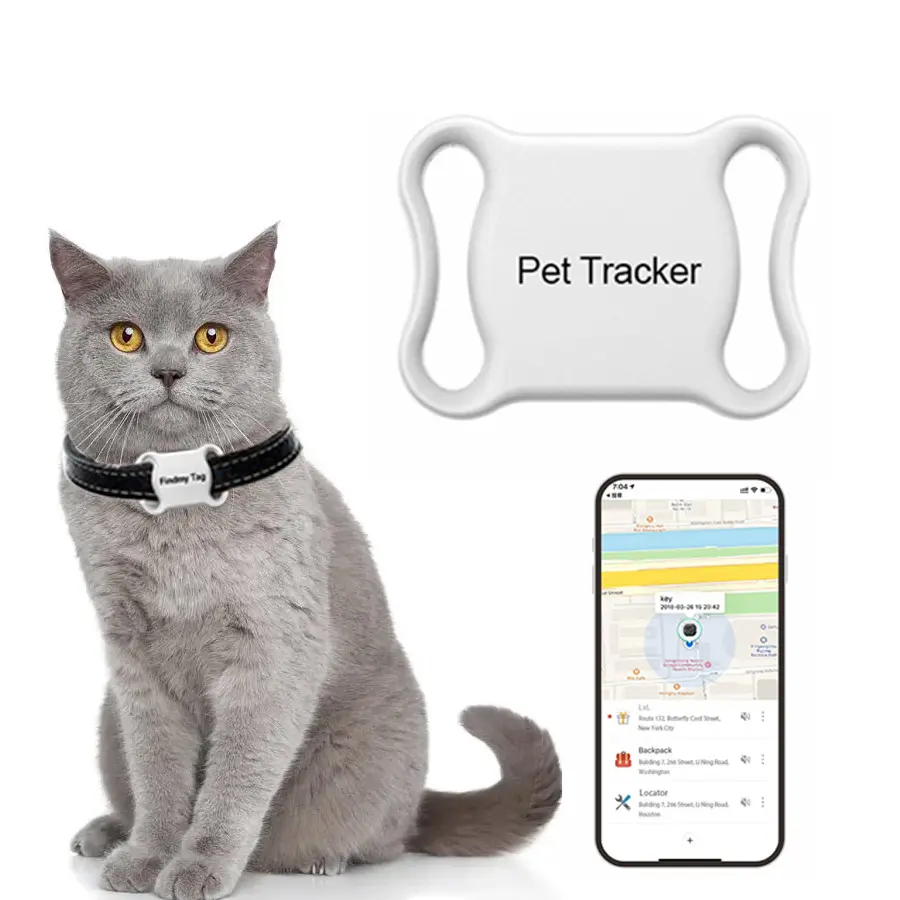 Pabrik OEM Tahan Air Pet GPS Locators dengan Gratis Kerah Anti Hilang Perangkat Dukungan Aplikasi Pelacakan Mini Gps Pet Tracker untuk Kucing