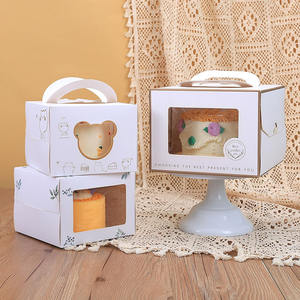 Mini boîte à gâteau Bento transparente personnalisée pour <span class=keywords><strong>anniversaire</strong></span> Boîtes d'emballage en papier pliantes pour gâteaux - Product Image 3