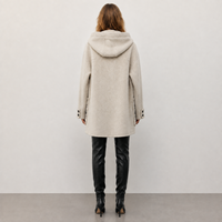 Manteau en laine vintage avec capuche pour femme, nouvelle collection hiver 2026