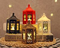 Nouvelle lampe à vent en plastique LED pour le Ramadan, lanterne de nuit Eid Mubarak, décoration suspendue, ornements