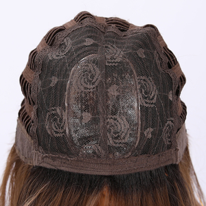 2025 phong cách và đẹp mới 18-inch màu nâu cao bóng tóc giả tự nhiên bangs thẳng chịu nhiệt sợi. SM529 - Product Image 6