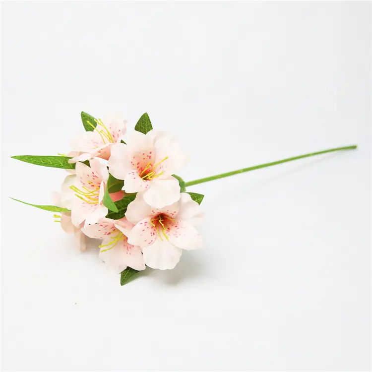 ดอกไม้ประดิษฐ์สำหรับช่อดอกไม้จีนที่เหมาะสมขายดอกไม้ลิลลี่เทียมสีชมพู