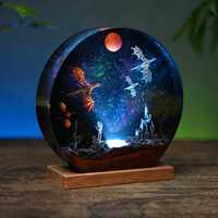 Lampe de nuit décorative personnalisée en résine époxy Dragon de glace et Dragon de feu pour cadeau d'anniversaire