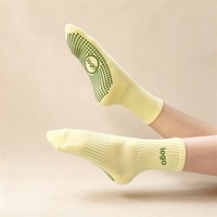 Chaussettes de yoga et de Pilates personnalisées pour femmes, en coton peigné doux, antidérapantes, respirantes, avec bord flexible, pour l'entraînement de barre