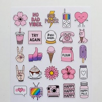 Autocollants esthétiques sur le thème rose, décorations mignonnes pour filles, ordinateur portable, coque de téléphone, livres, bricolage