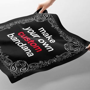 Bandana noir coloré personnalisé, imprimé numériquement, couvre-chef sportif 55x55cm, tissu toutes saisons, design personnalisé imprimé - Product Image 1