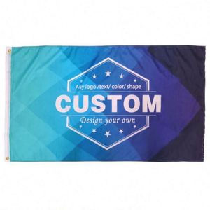 Qiyang Good Quality Digital Printing Any Size Any logo Any Color Advertising Promotional Blue Custom <b>Flags</b>, Banners - Product Image 1