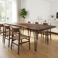 Plateau de table en bois massif de raintree à bords naturels pour restaurant, bureau, cuisine et salle à manger