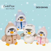 Pingouin mignon peluche tissu coton doux conception écologique pour la maison bébé cadeau promotionnel couette PP enveloppé sac OPP