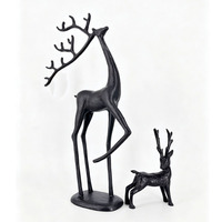 Ornement Minimaliste en Fonte, Sculpture Abstraite de Cerf, Décoration de Noël en Métal, Art Vivant, Articles de Décoration Intérieure de Luxe Léger
