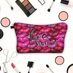 Cadeaux de la Saint-Valentin avec logo personnalisé, petite trousse de maquillage, organiseur de cosmétiques pour femmes, pochette à fermeture éclair - Product Image 5