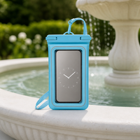 Étui de téléphone étanche flottant personnalisé IPX8 avec fermeture à clip et fenêtre pour appareil photo, sac étanche bleu clair pour la natation, la randonnée et les voyages