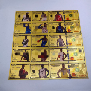 Billets de banque commémoratifs en plastique doré imperméables pour collectionneurs de cartes de sport mondial, joueurs de basketball, cadeau pour les fans - Product Image 1