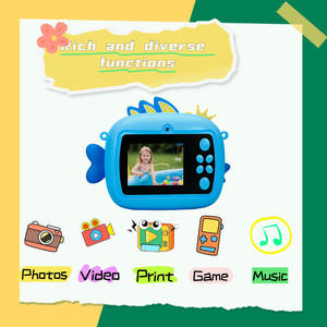 Fotocamera Digitale per Bambini a Forma di Pesce, 1080HD, Doppia Fotocamera, Multifunzione, con Carta per <span class=keywords><strong>Stampa</strong></span>, Regalo di Natale, Mini Fotocamera per Bambini - Product Image 4